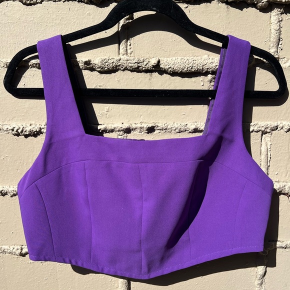 Nasty Gal Purple Women's Corset Crop Top - Picture 2 of 5
